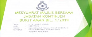 MESYUARAT MBJ KONTINJEN BUKIT AMAN BIL.1 2019